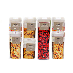 Maximize Your Kitchen Space with Our Seven-Piece Plastic Food Storage Cans