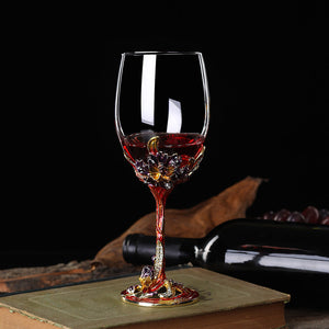 Experience Elegance with the Enamel Iris Lead-free Crystal Red Wine Glass