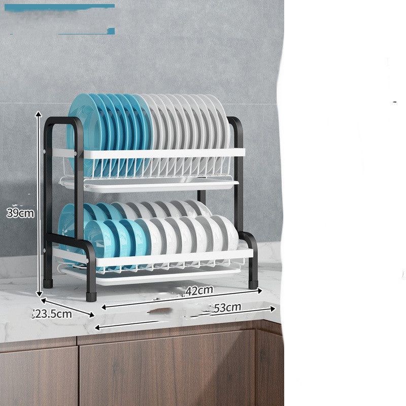 Cupboard Double-layer Supplies Storage Box Rack