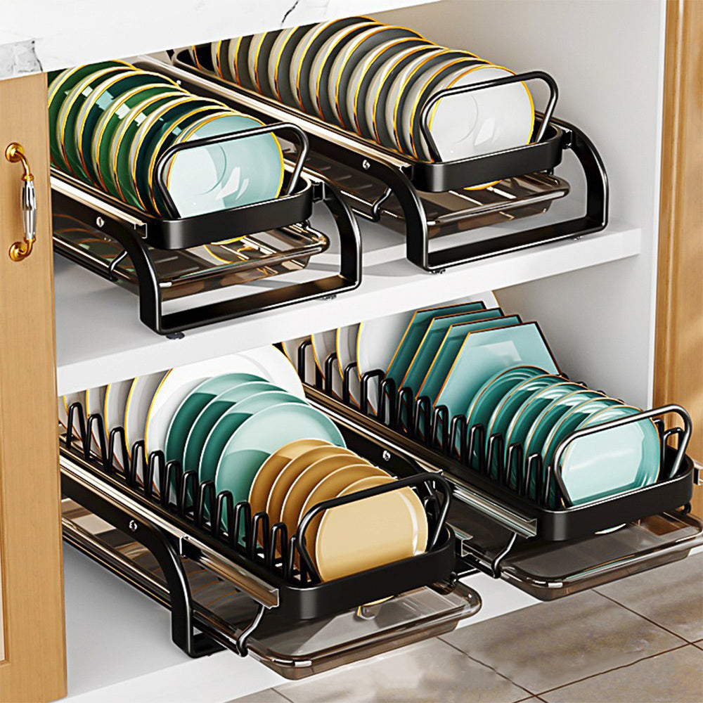 Kitchen Pull-Out Bowl And Dish Rack