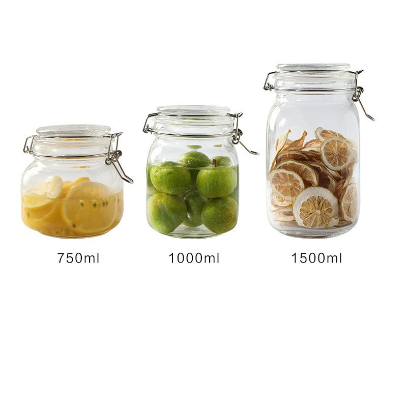 Round Glass Tea Jar Container