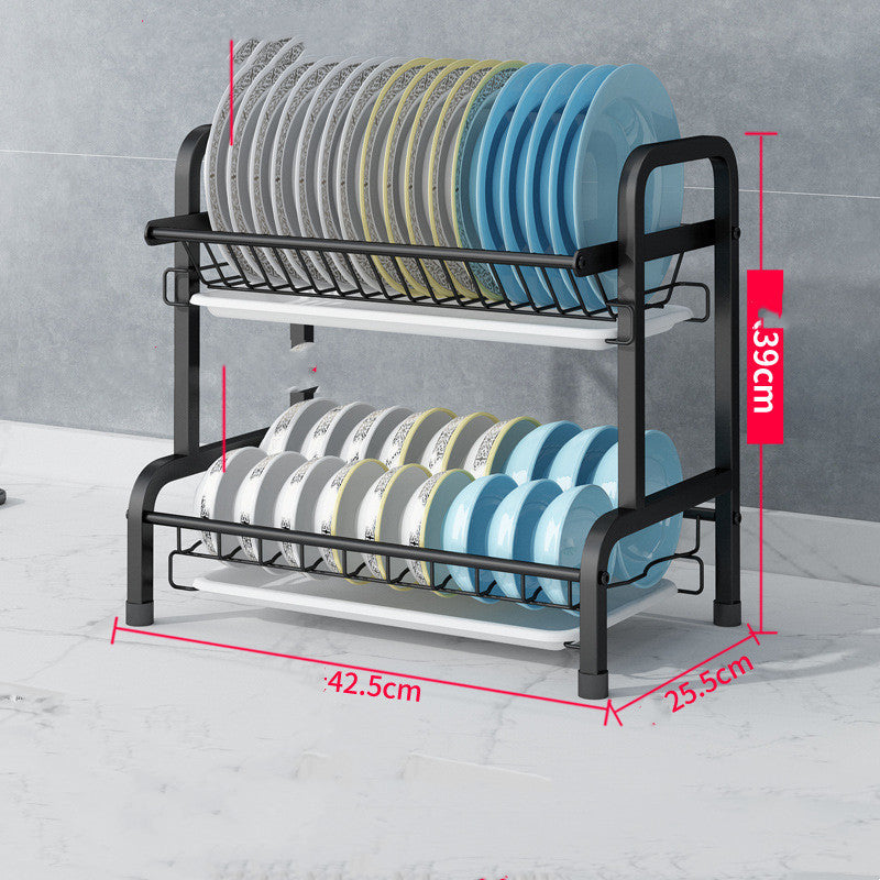 Cupboard Double-layer Supplies Storage Box Rack