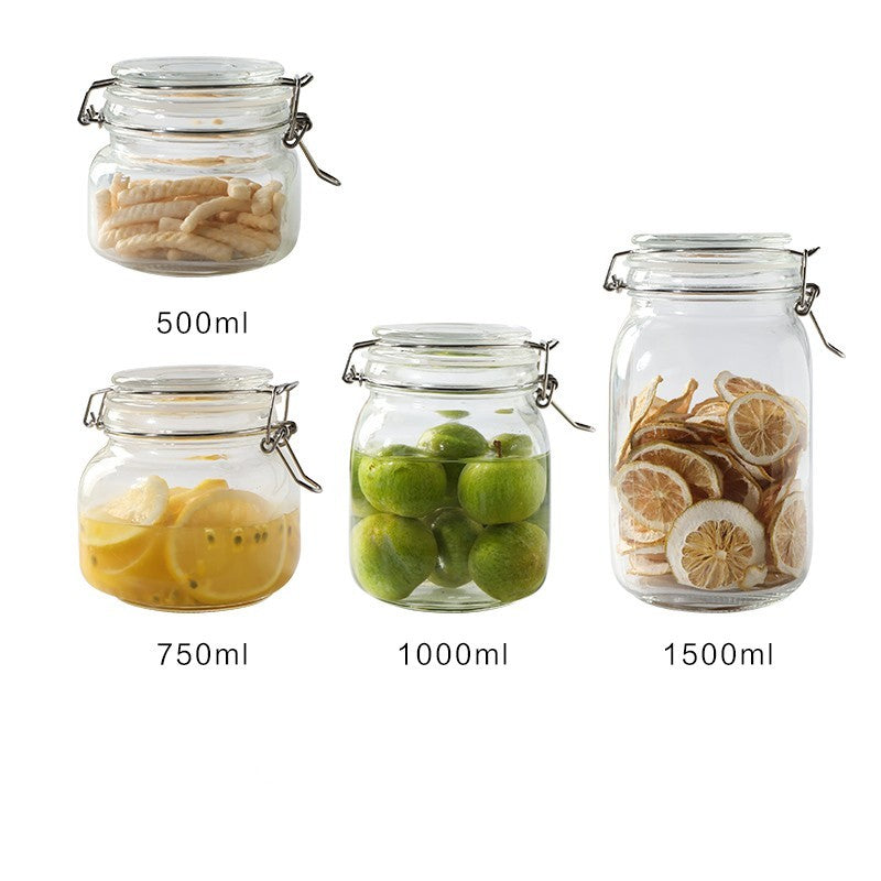 Round Glass Tea Jar Container