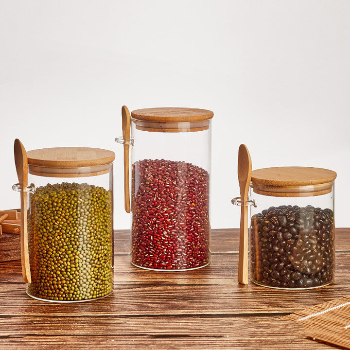 Wood Spoon Glass Storage Tank