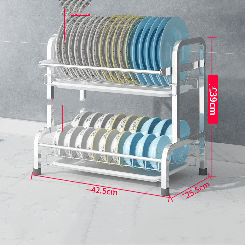 Cupboard Double-layer Supplies Storage Box Rack