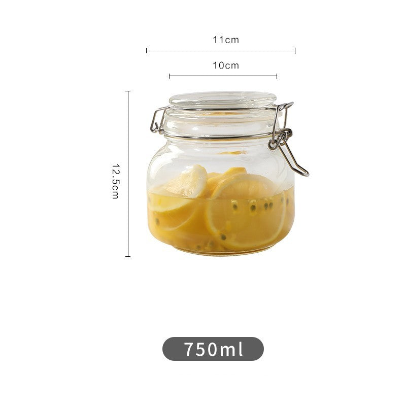 Round Glass Tea Jar Container