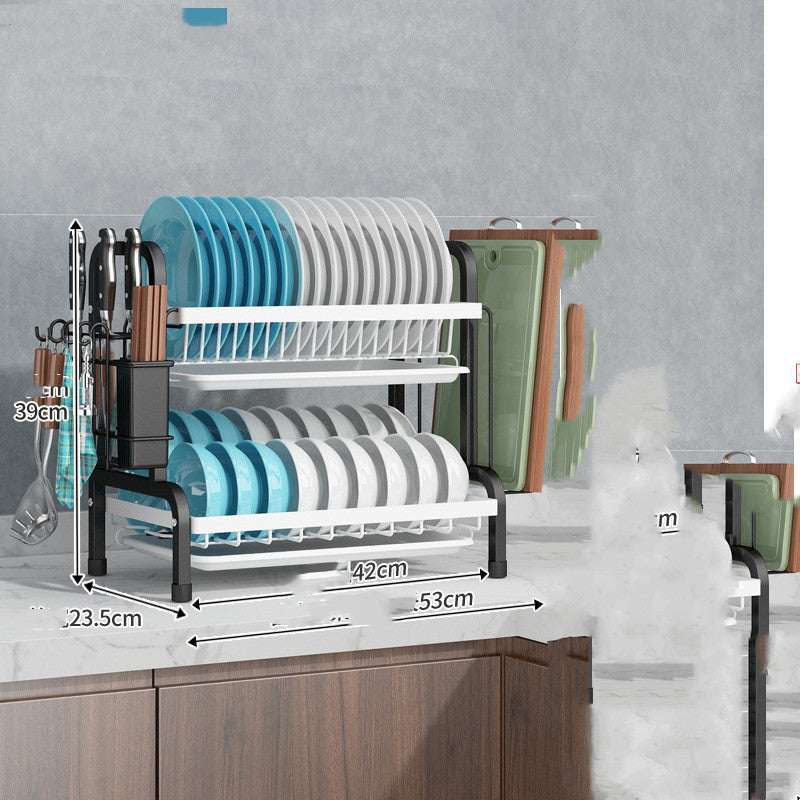 Cupboard Double-layer Supplies Storage Box Rack