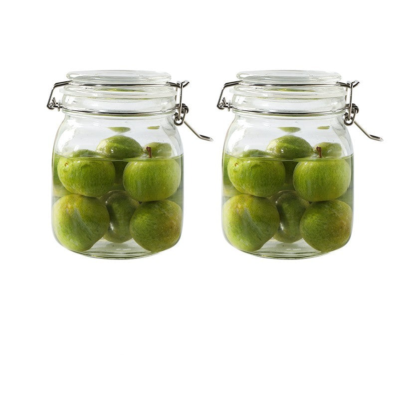 Round Glass Tea Jar Container