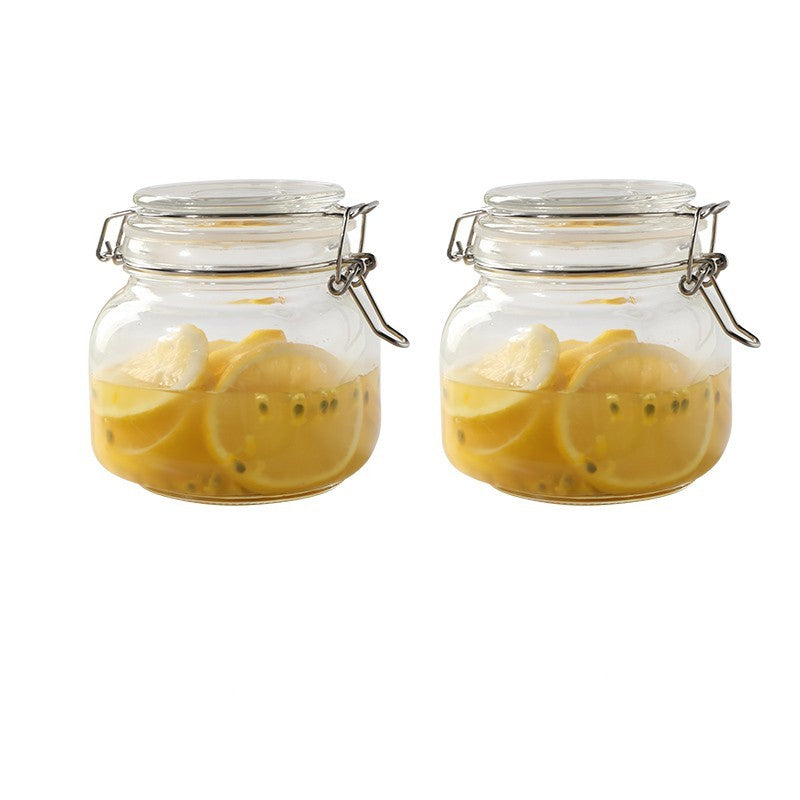 Round Glass Tea Jar Container