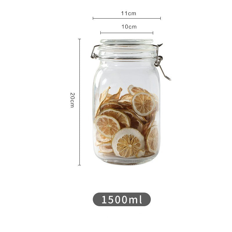 Round Glass Tea Jar Container